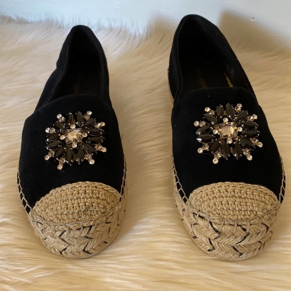 Karl Lagerfeld Paris Anja Espadrille Flats Black 9M - Picture 3 of 12